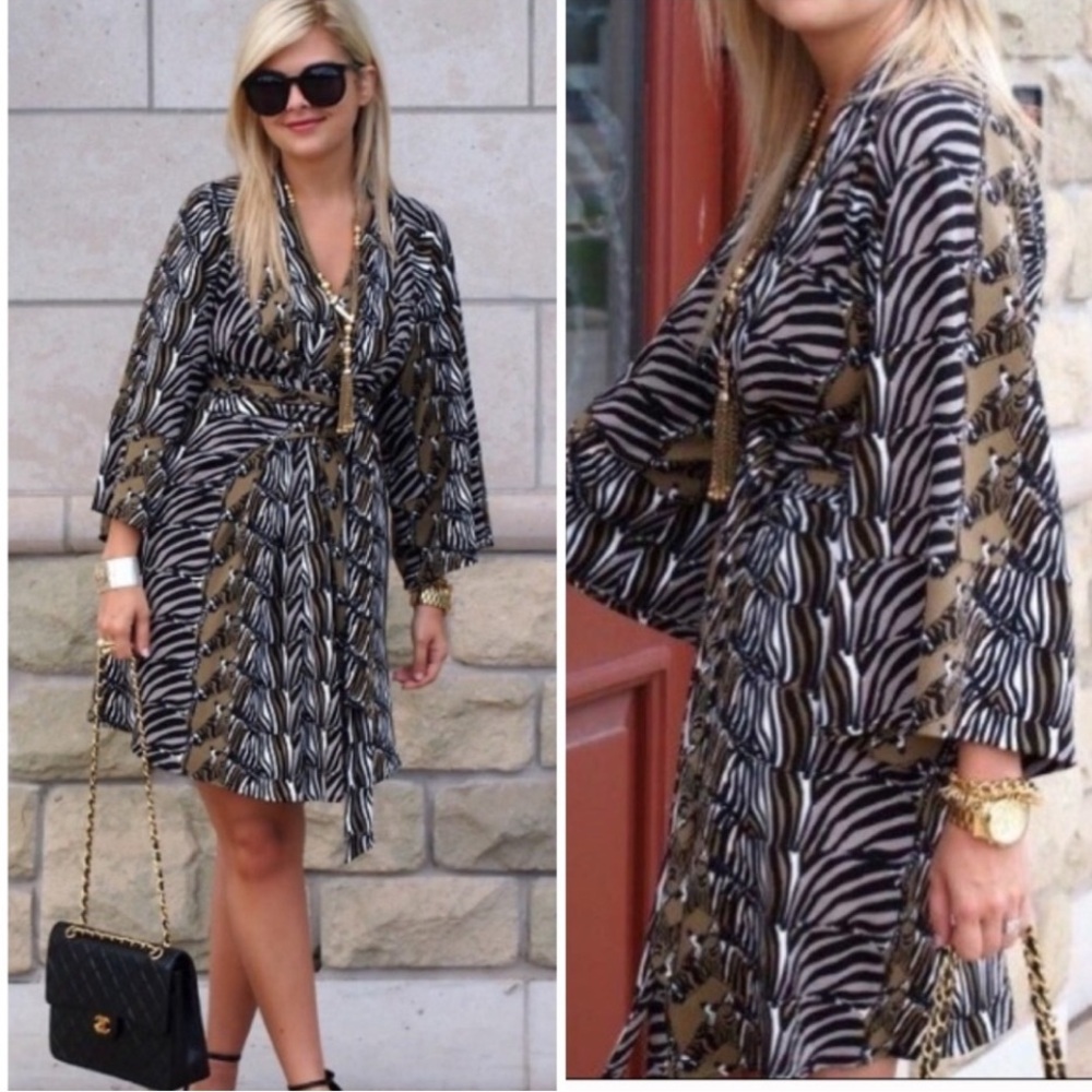 ISSA Banana Republic zebra dress size 4 fits M
Rare